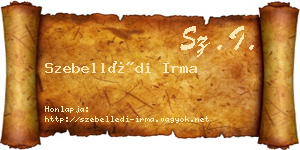 Szebellédi Irma névjegykártya