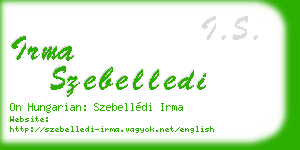 irma szebelledi business card