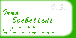 irma szebelledi business card